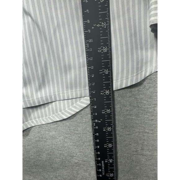 Ministry of Supply Button Down Shirt XL Gray Stripe Recycled Polyester - Picture 7 of 9